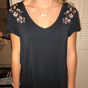 Soft and sexy v neck with floral detailing